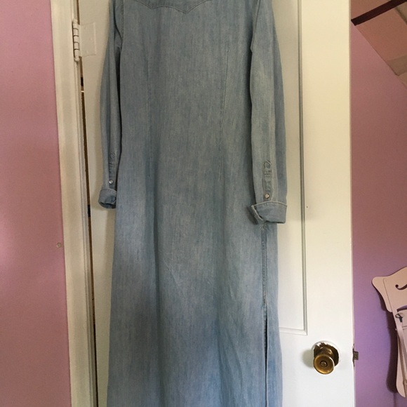 Polo Ralph Lauren Denim Midi/Maxi classic Western Dress  size 10 - Picture 7 of 8